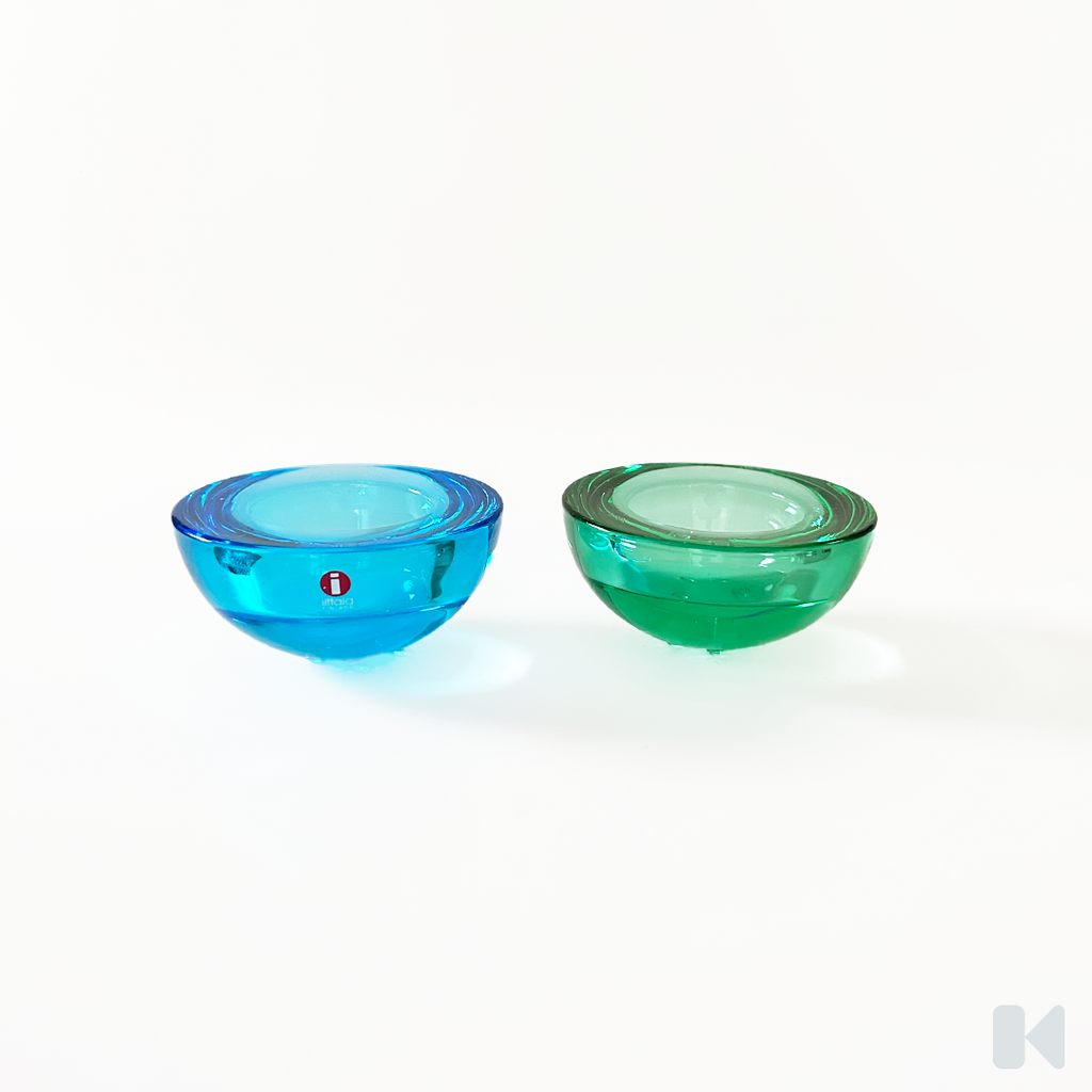 Iittala | Pair Ballo Light Green and Blue Candle Holder