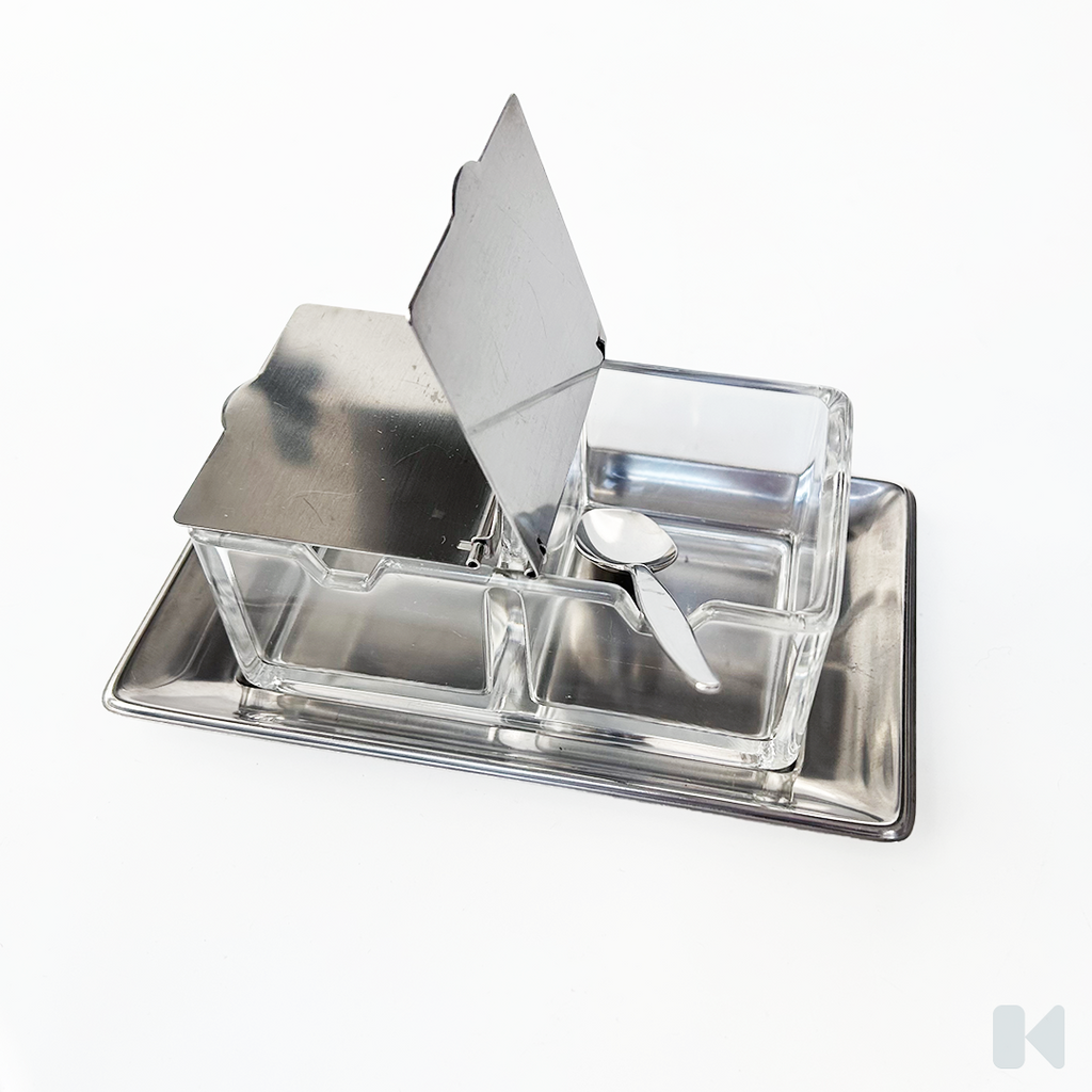 Cromargan | Stainless Steel and Glass Condiment Server